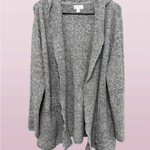 Market & Spruce Hooded Charcoal Cardigan